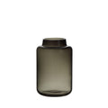 Dark Grey Hand Blown Glass Vase 21cm
