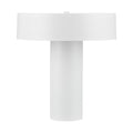 White and Brass Iron Table Lamp, Cylindrical