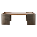 Walnut and Antique Chrome Coffee Table 110cm