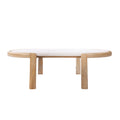 White Marble and Mango Wood Coffee Table 125cm