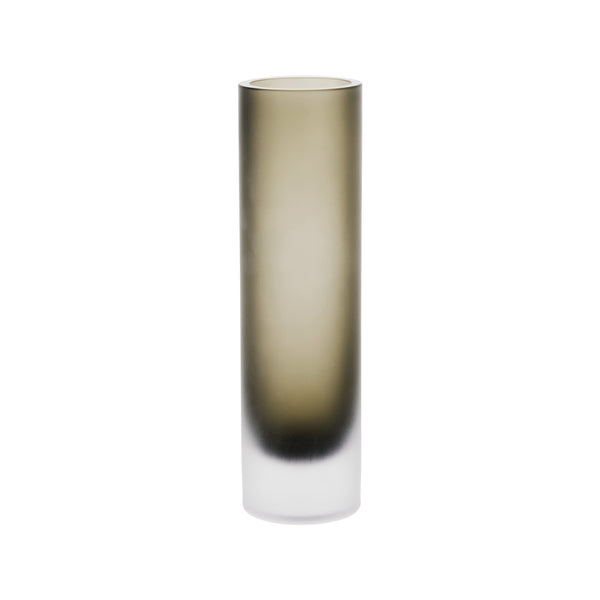 Green Frosted Glass Vase, Tall 28cm
