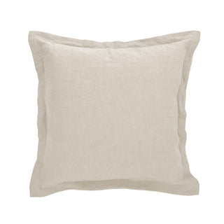 Oat Linen Cushion, Flanged Border 50cm