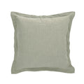 Green Linen Cushion, Flanged Border 50cm