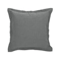 Light Grey Linen Cushion, Flanged Border 50cm