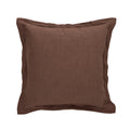 Chocolate Linen Cushion, Flanged Border 50cm