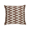 Chocolate Embroidered Fringe Cushion, 50cm