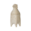 Off White Reactive Stoneware Dog Jar, 15.4cm