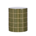 Green and Off White Ceramic Side Table 40cm
