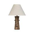 Brown and Natural Marble Table Lamp, Tall