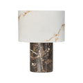 Brown and White Marble Table Lamp, Tall