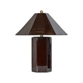 Brown Ceramic Table Lamp, Faceted