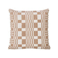 Ivory and Brown Check Cushion, 50cm