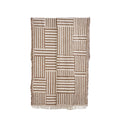 Ivory and Brown Woven Throw, 130x180cm