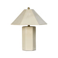 Ivory Ceramic Table Lamp, Faceted
