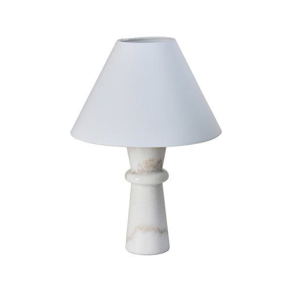 White Marble Table Lamp, Tall 47cm
