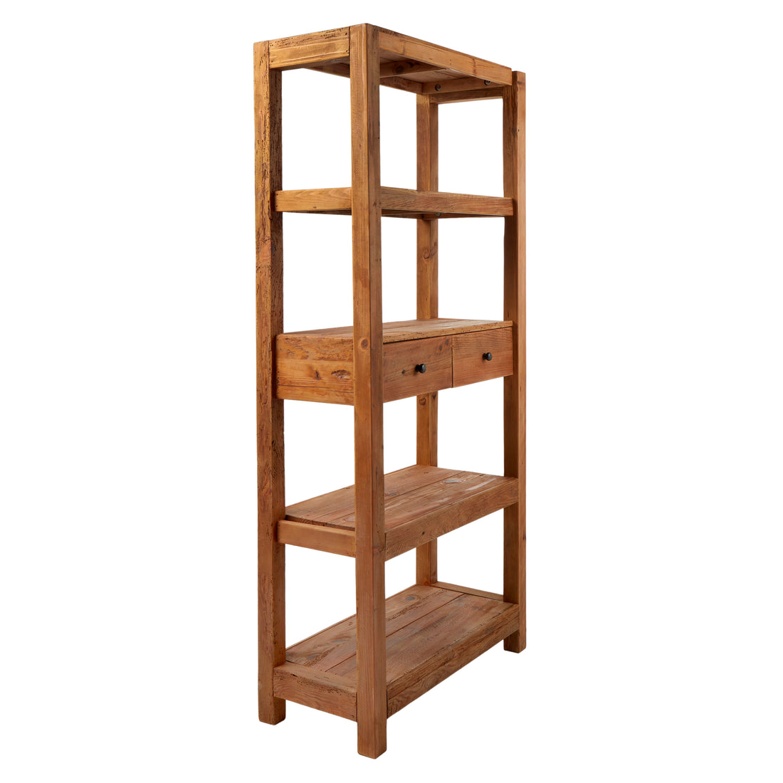 Natural Reclaimed Pine Shelving Unit 190cm Tall