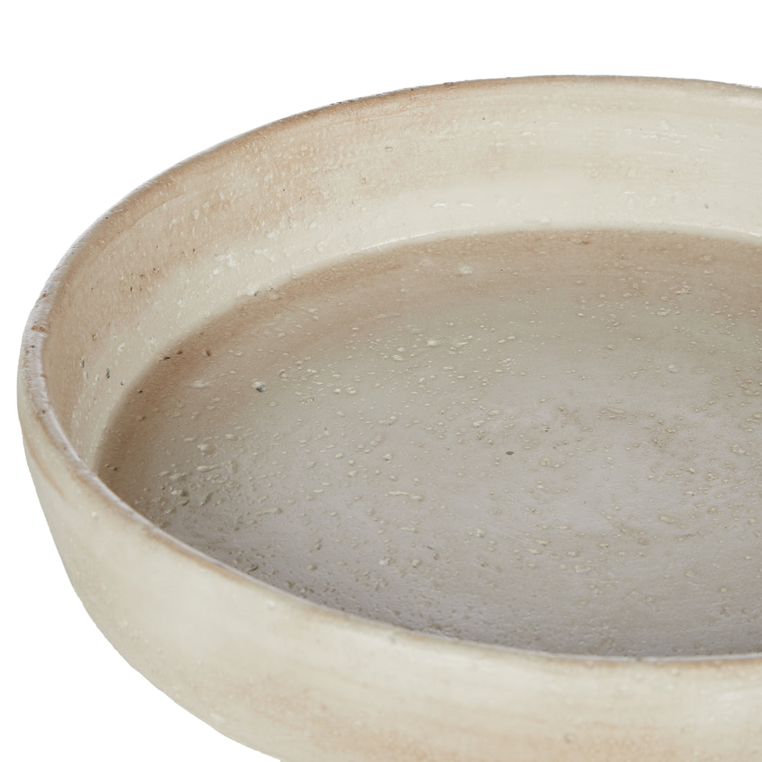 Beige Cement Round Tray, 33cm
