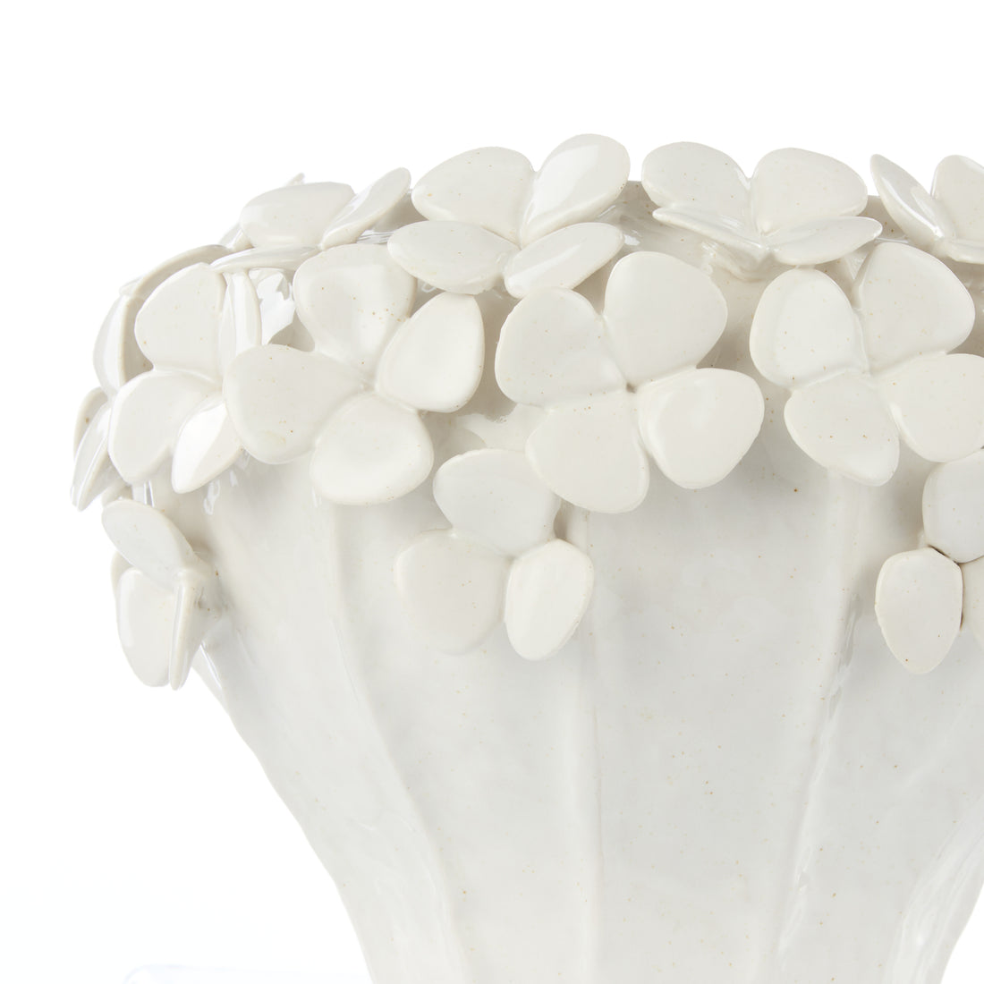 White Ceramic Hyacinth Vase, Hand Finished
