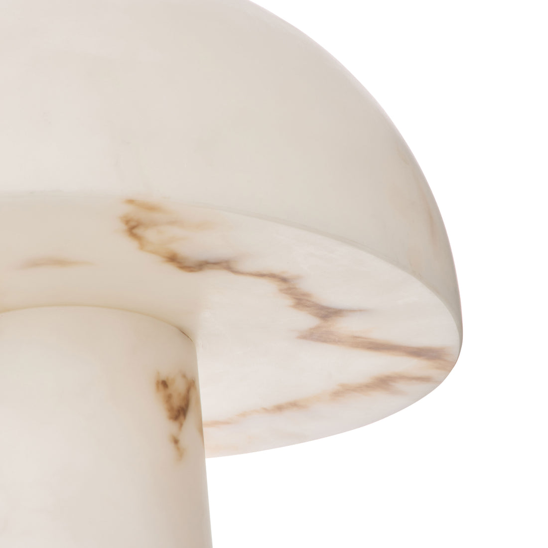 White Faux Alabaster Table Lamp, Dome