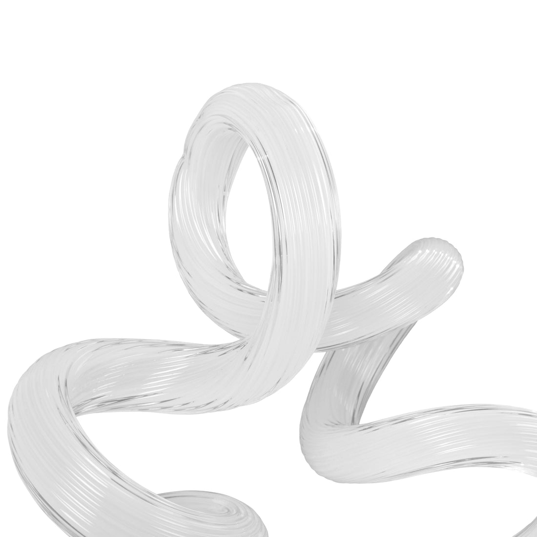 White Glass Spring Sculpture, 24cm