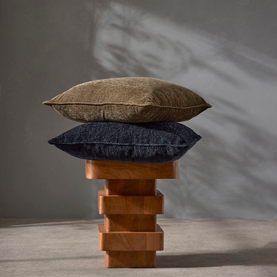 Blue Chenille Cushion, 60cm